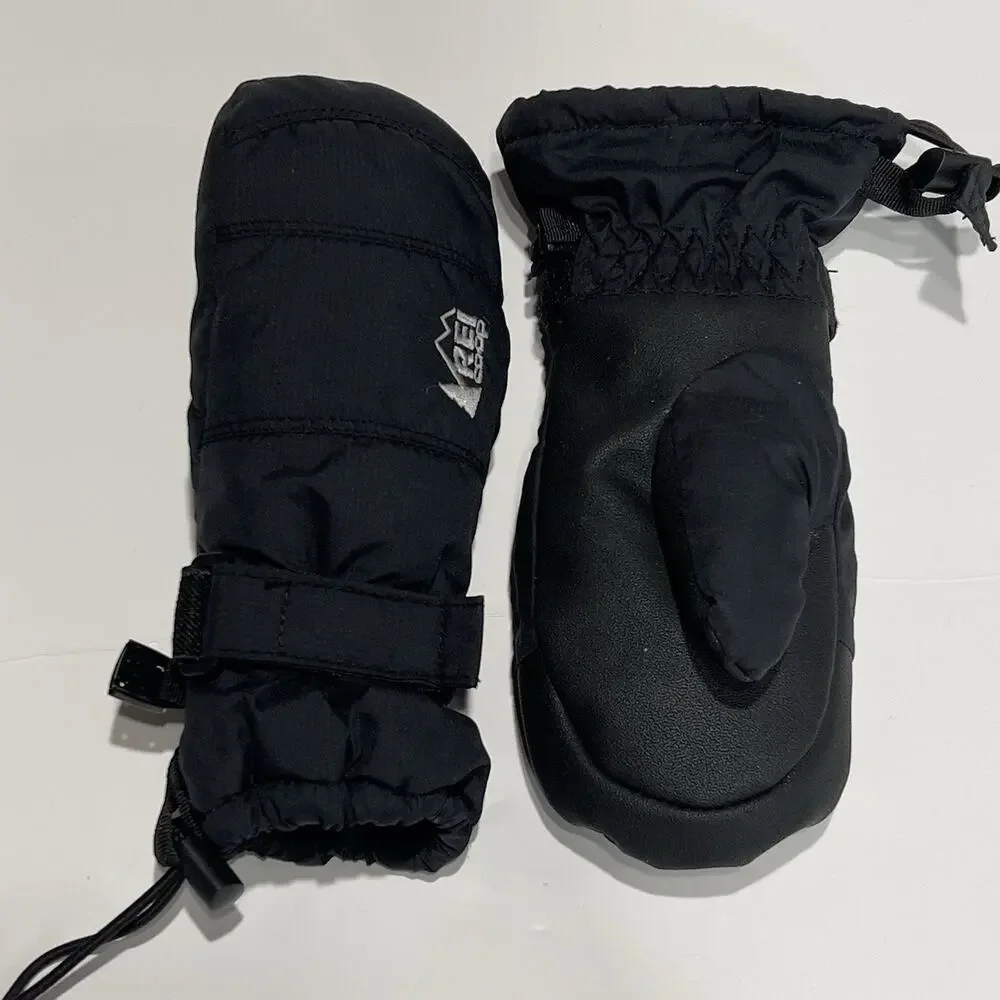 REI Co-op Timbercone Kids Mittens Size XXSmall XXS Black Ski Snowboard Mitts
